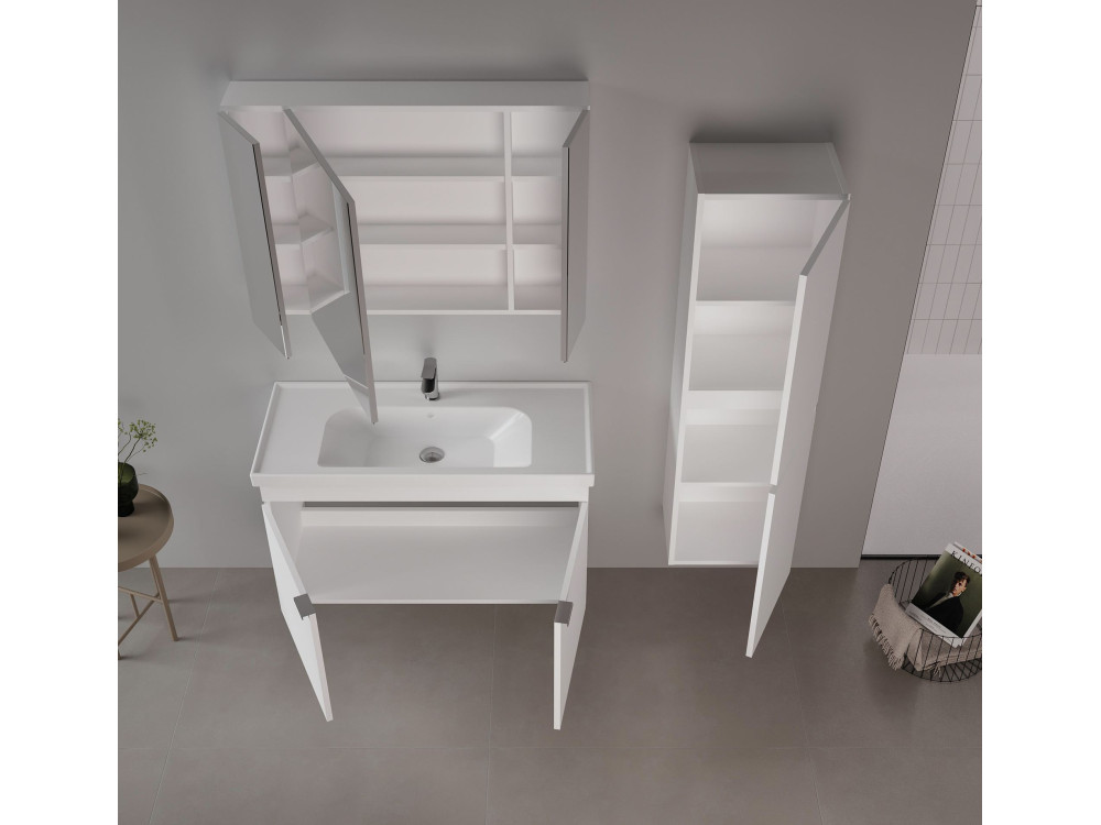Mobile lavabo "Desna 100" - 100 x 45 x 58 cm - Bianco opaco