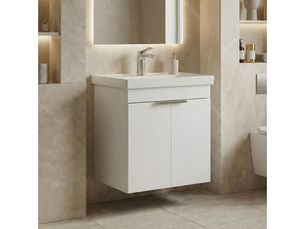 Mobile lavabo "Desna 50" - 50 x 38 x 58 cm - Bianco opaco