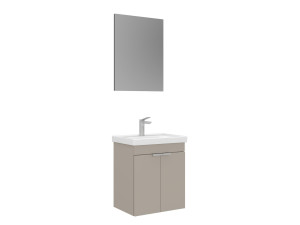 Set mobile lavabo con specchio (2 pezzi) "Desna 50" - 50 x 38 x 58 cm - Sabbia