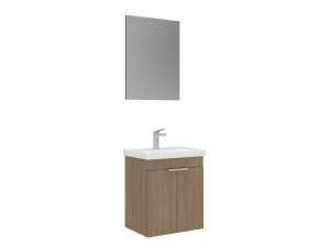 Set mobile lavabo con specchio (2 pezzi) "Desna 50" - 50 x 38 x 58 cm - Rovere