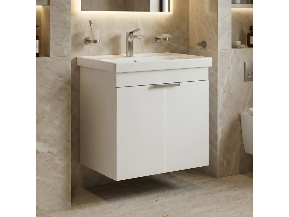 Mobile lavabo "Desna 60" - 60 x 45 x 58 cm - Bianco opaco