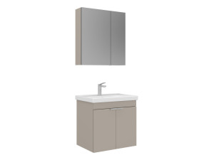 Set mobile lavabo con specchio (2 pezzi) "Desna 60" - 60 x 45 x 58 cm - Sabbia
