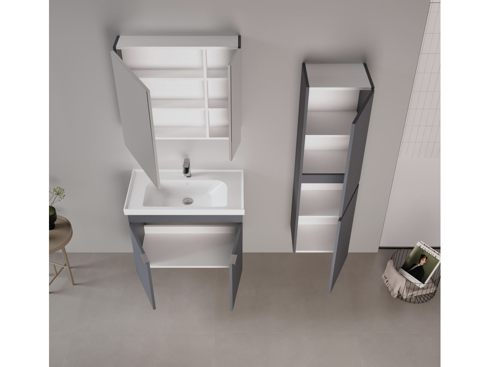 Mobile lavabo "Desna 80" - 80 x 45 x 58 cm - Antracite opaco