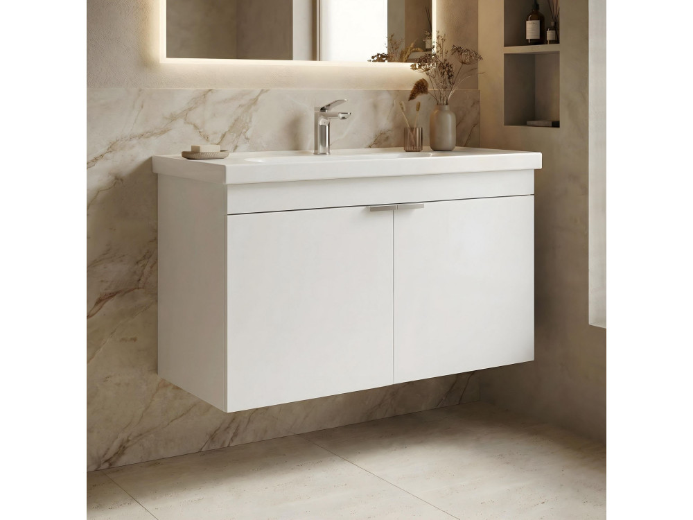 Mobile lavabo "Desna 80" - 80 x 45 x 58 cm - Bianco opaco