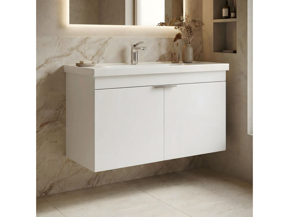 Mobile lavabo "Desna 90" - 90 x 45 x 58 cm - Bianco opaco