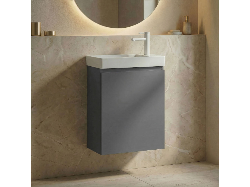 Mobile lavabo "Ferla 40" - 40 x 22 x 50 cm - Grigio opaco