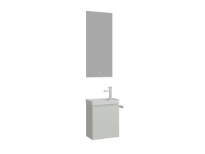 Set mobile lavabo con specchio (2 pezzi) "Ferla 40" - 40 x 22 x 50 cm - Cashmere opaco