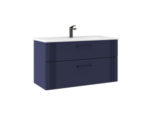 Mobile lavabo "Bari 100 v2" - 100 x 45 x 55 cm - Blu navy opaco