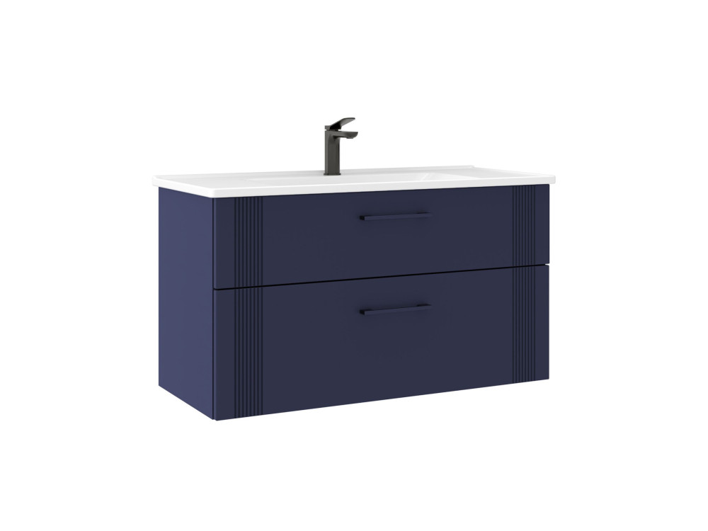Mobile lavabo "Bari 100 v2" - 100 x 45 x 55 cm - Blu navy opaco
