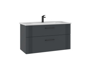 Mobile lavabo "Bari 100 v2" - 100 x 45 x 55 cm - Antracite opaco