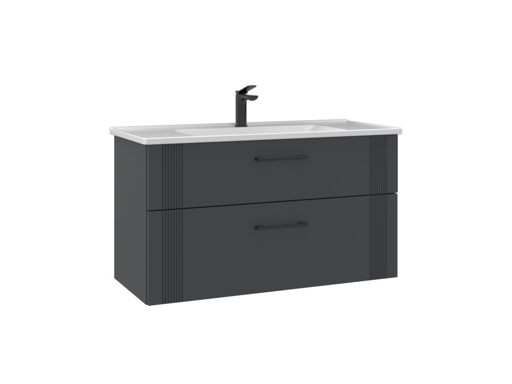 Mobile lavabo "Bari 100 v2" - 100 x 45 x 55 cm - Antracite opaco