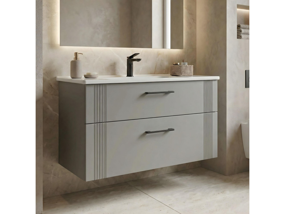 Mobile lavabo "Bari 100 v2" - 100 x 45 x 55 cm - Cashmere opaco