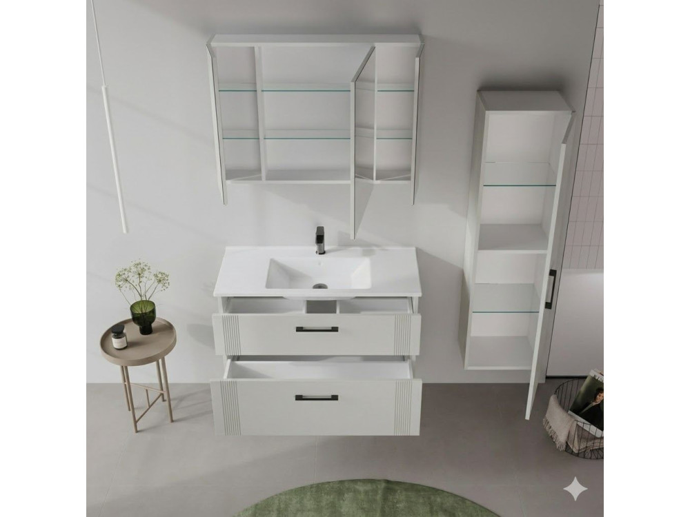 Mobile lavabo "Bari 100 v2" - 100 x 45 x 55 cm - Cashmere opaco