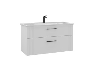 Mobile lavabo "Bari 100 v2" - 100 x 45 x 55 cm - Bianco opaco