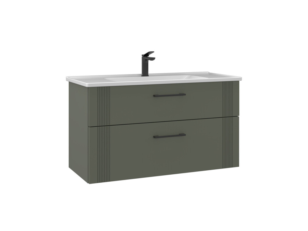 Mobile lavabo "Bari 100 v2" - 100 x 45 x 55 cm - Verde opaco