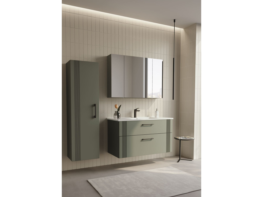 Mobile lavabo "Bari 100 v2" - 100 x 45 x 55 cm - Verde opaco