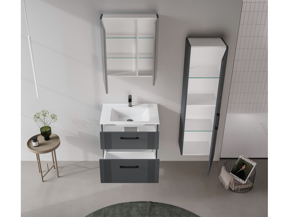 Mobile lavabo "Bari 65 v2" - 65 x 45 x 55 cm - Antracite opaco