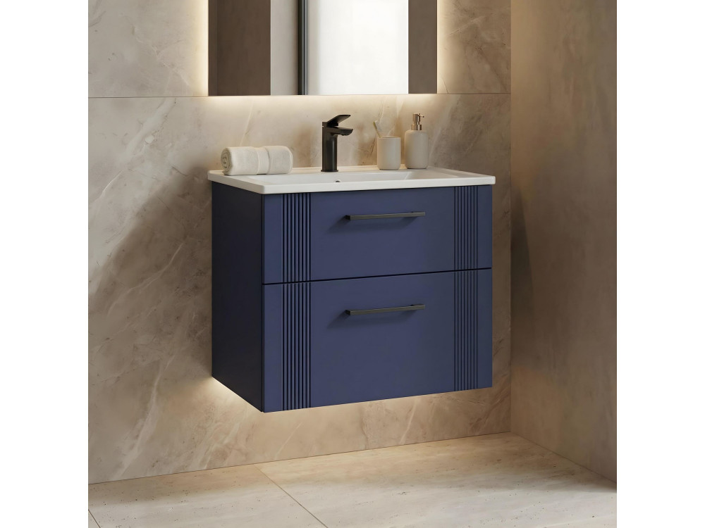Mobile lavabo "Bari 65 v2" - 65 x 45 x 55 cm - Blu navy opaco
