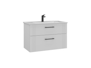 Mobile lavabo "Bari 85 v2" - 85 x 45 x 55 cm - Bianco opaco
