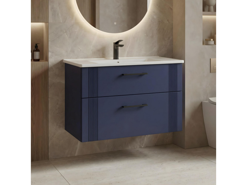Mobile lavabo "Bari 85 v2" - 85 x 45 x 55 cm - Blu navy opaco