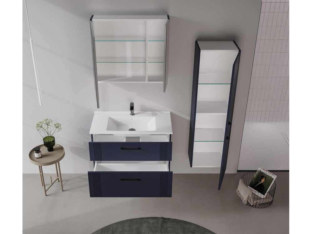 Mobile lavabo "Bari 85 v2" - 85 x 45 x 55 cm - Blu navy opaco