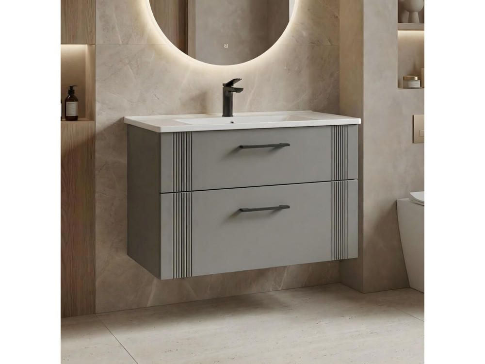 Mobile lavabo "Bari 85 v2" - 85 x 45 x 55 cm - Cashmere opaco