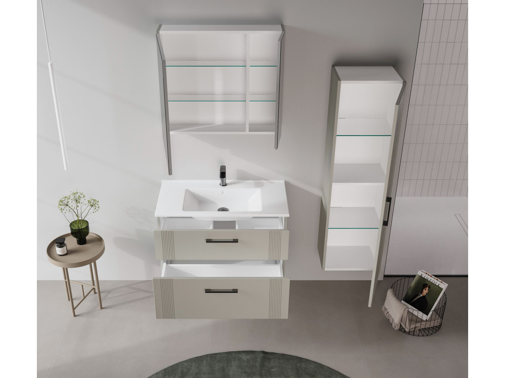 Mobile lavabo "Bari 85 v2" - 85 x 45 x 55 cm - Cashmere opaco