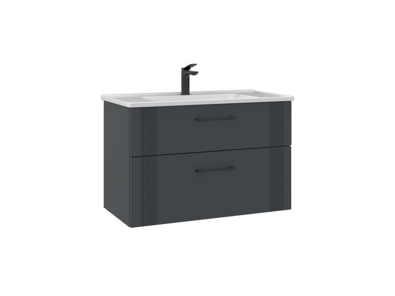 Mobile lavabo "Bari 85 v2" - 85 x 45 x 55 cm - Antracite opaco