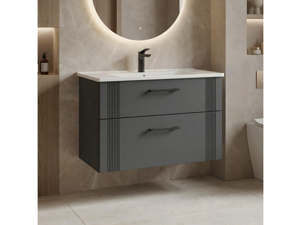 Mobile lavabo "Bari 85 v2" - 85 x 45 x 55 cm - Antracite opaco