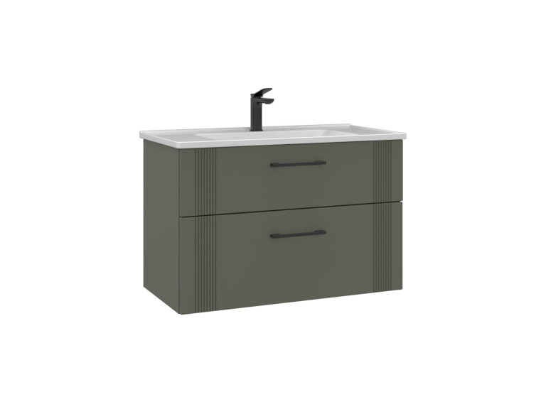 Mobile lavabo "Bari 85 v2" - 85 x 45 x 55 cm - Verde opaco