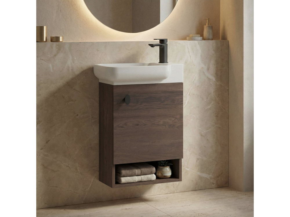 Mobile lavabo "Begonya 55" - 53 x 33 x 75 cm - Noce scuro
