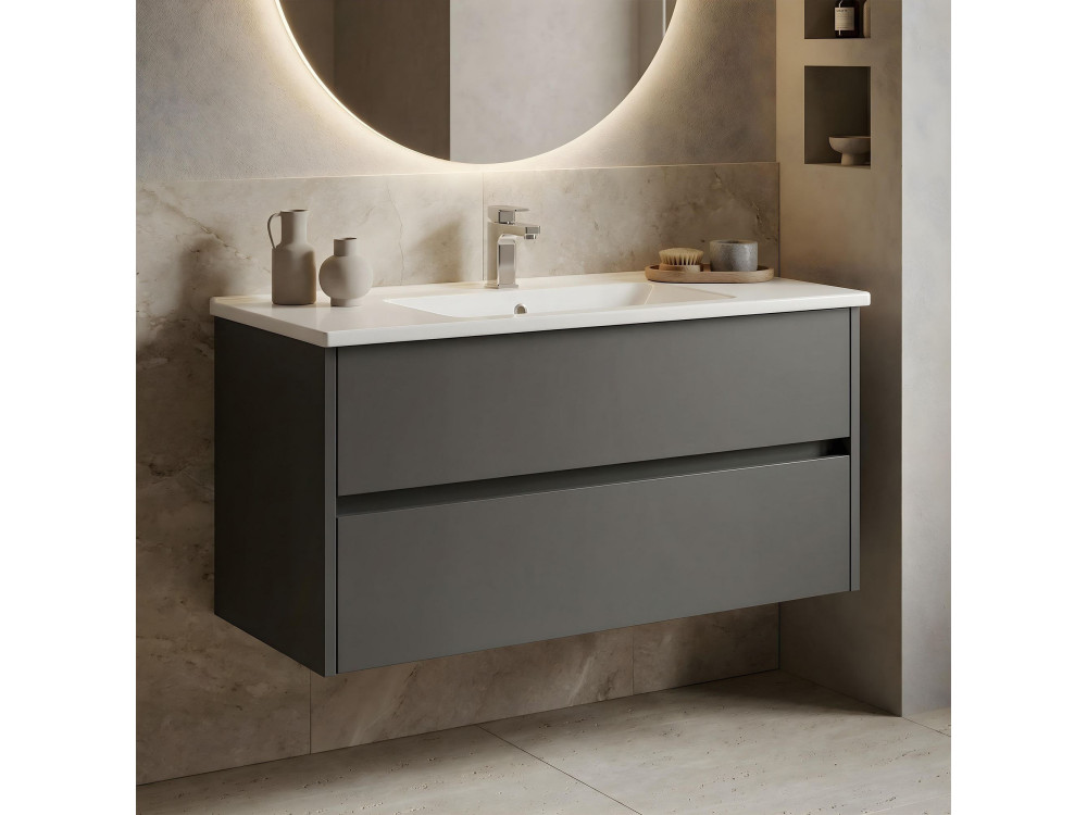 Mobile lavabo "Arno 100" - 100 x 45 x 52 cm - Antracite