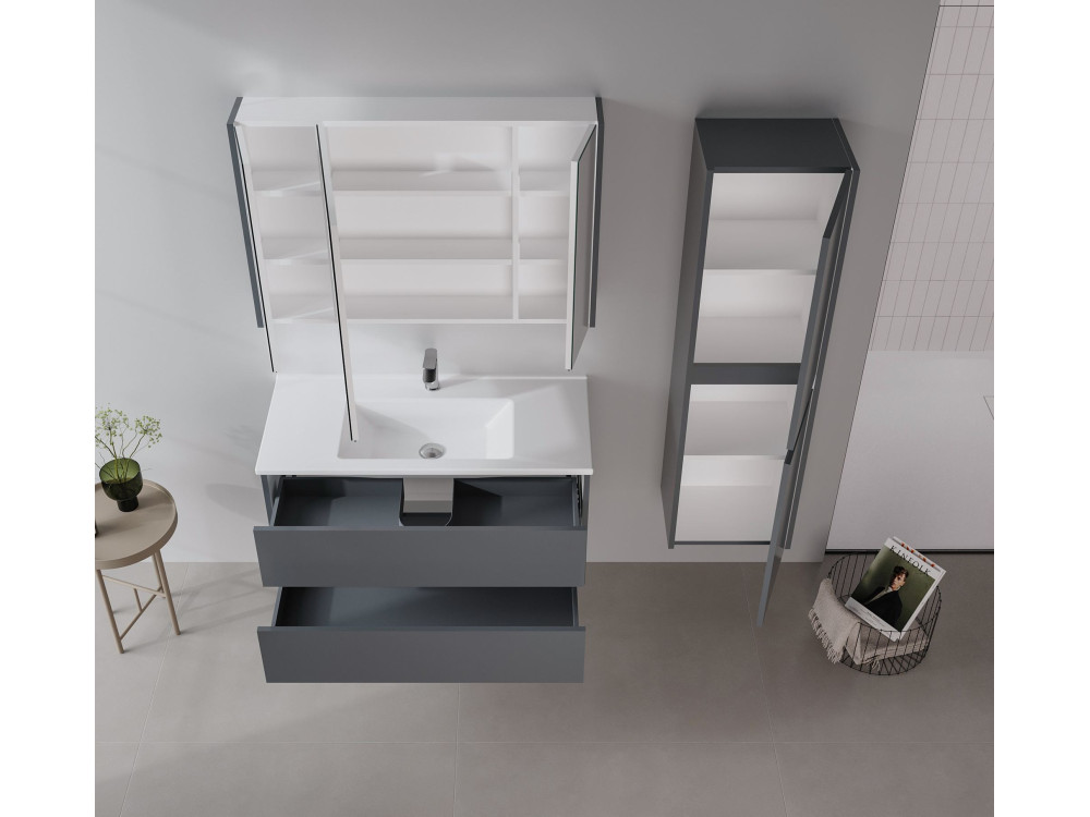 Mobile lavabo "Arno 100" - 100 x 45 x 52 cm - Antracite