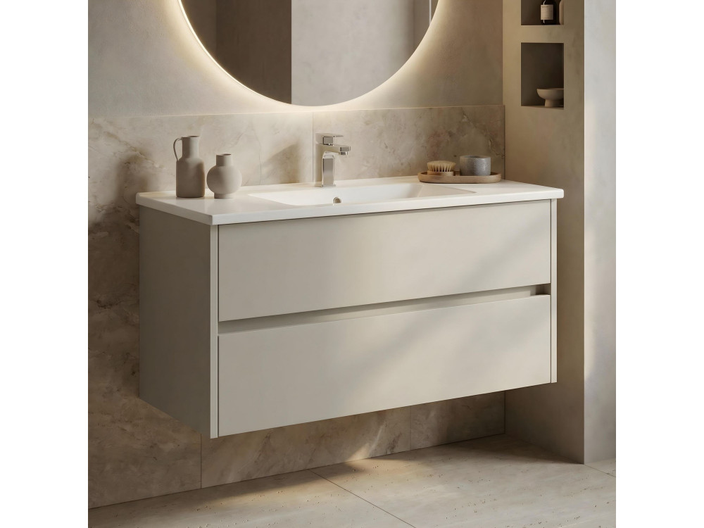 Mobile lavabo "Arno 100" - 100 x 45 x 52 cm - Cashmere