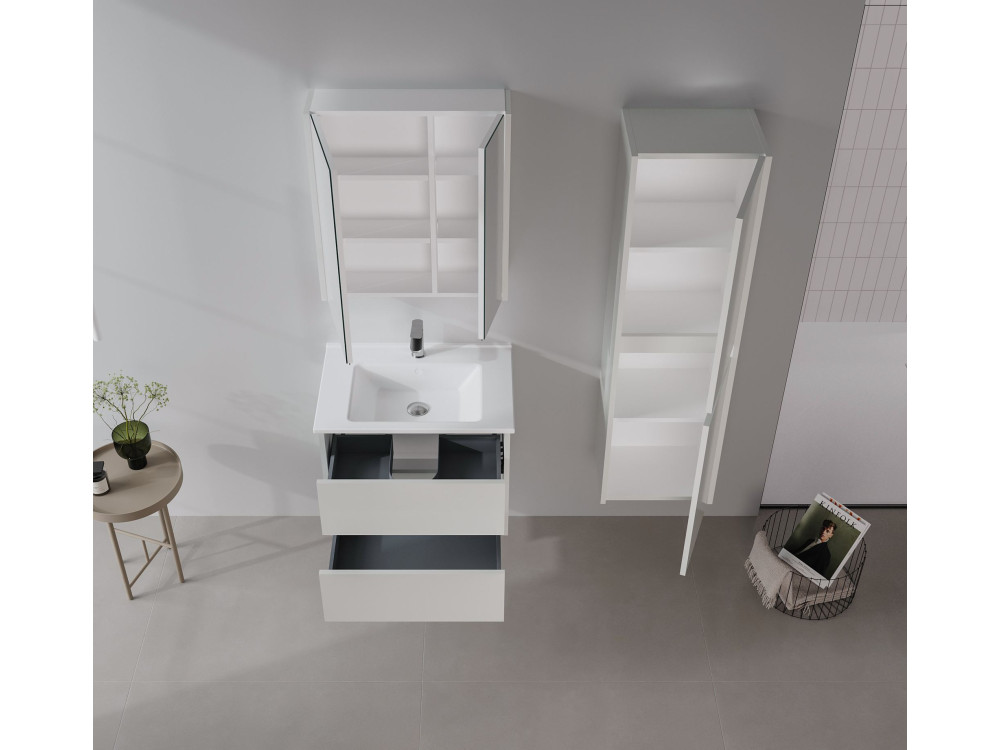 Set mobile lavabo con specchio (2 pezzi) "Arno 65" - 65 x 45 x 52 cm - Cashmere