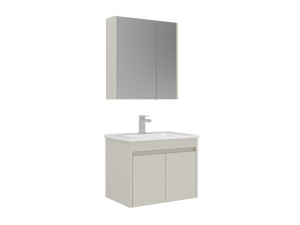 Set mobile lavabo con specchio (2 pezzi) "Arno 65" - 65 x 45 x 52 cm - Cashmere