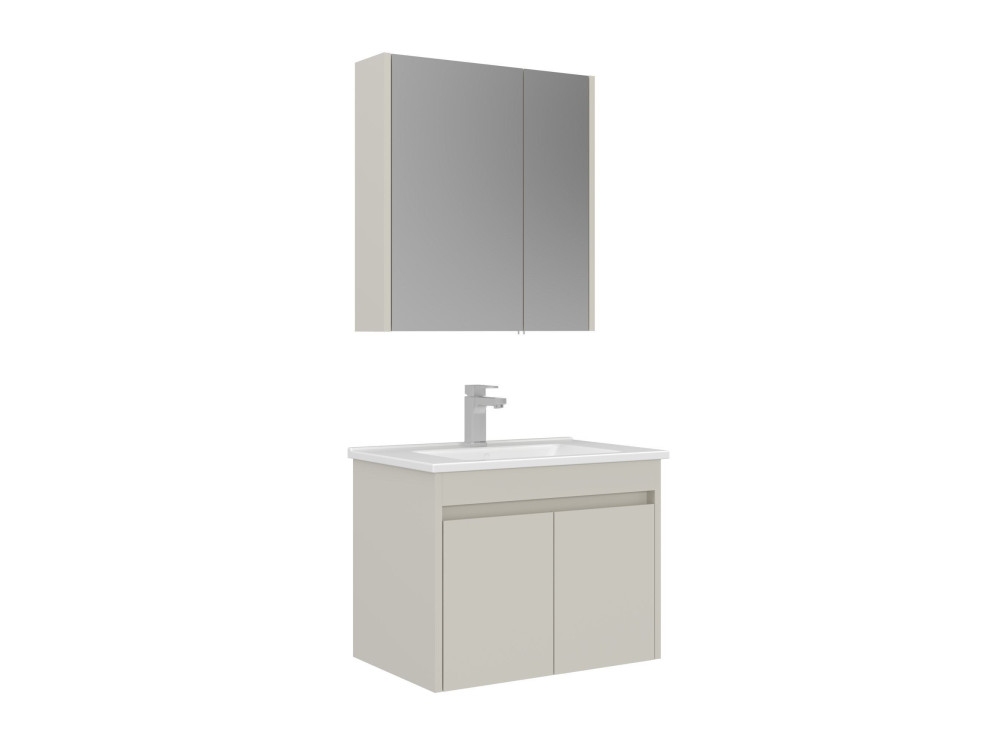 Set mobile lavabo con specchio (2 pezzi) "Arno 65" - 65 x 45 x 52 cm - Cashmere