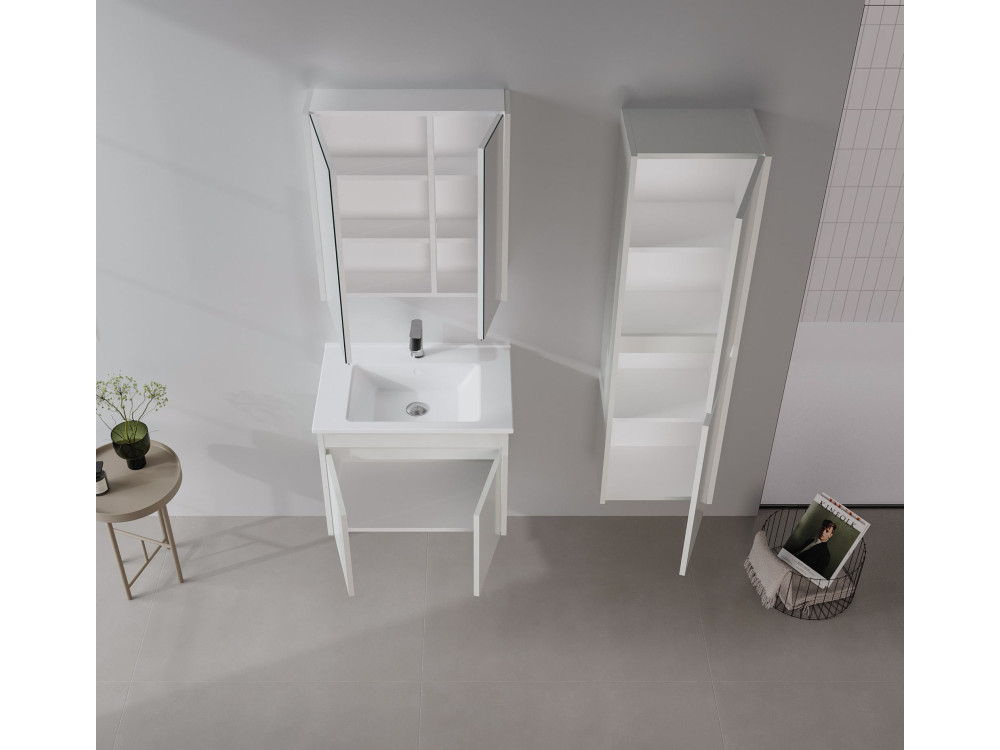 Set mobile lavabo con specchio (2 pezzi) "Arno 65" - 65 x 45 x 52 cm - Cashmere