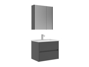 Set mobile lavabo con specchio (2 pezzi) "Arno 65" - 65 x 45 x 52 cm - Grigio