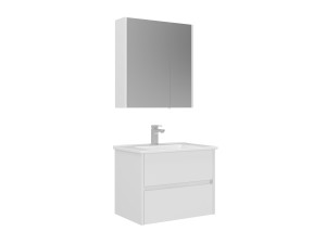 Set mobile lavabo con specchio (2 pezzi) "Arno 65" - 65 x 45 x 52 cm - Bianco