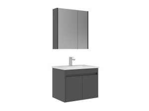 Set mobile lavabo con specchio (2 pezzi) "Arno 65" - 65 x 45 x 52 cm - Grigio