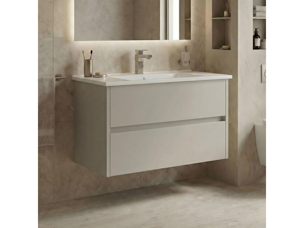Mobile lavabo "Arno 85" - 85 x 45 x 52 cm - Cashmere