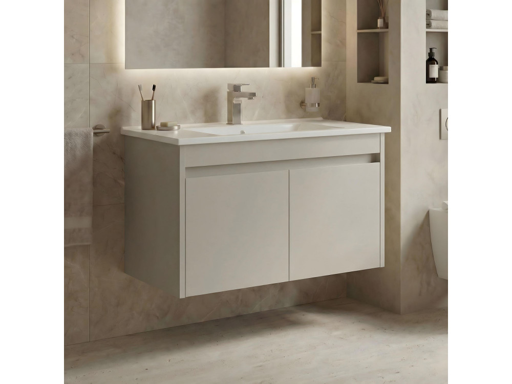 Mobile lavabo "Arno 85" - 85 x 45 x 52 cm - Cashmere