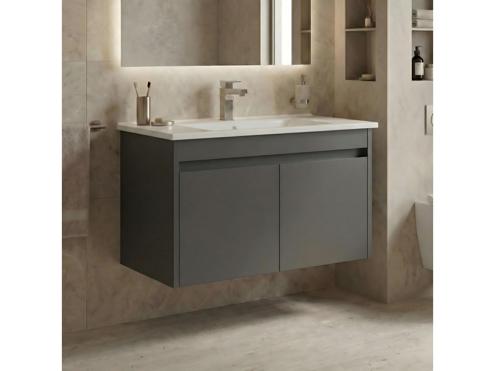 Mobile lavabo "Arno 85" - 85 x 45 x 52 cm - Grigio