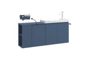 Mobile lavabo "Ferla 110" - 110 x 22 x 45 cm - Blu petrolio