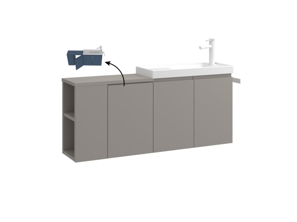 Mobile lavabo "Ferla 110" - 110 x 22 x 45 cm - Matte Mink