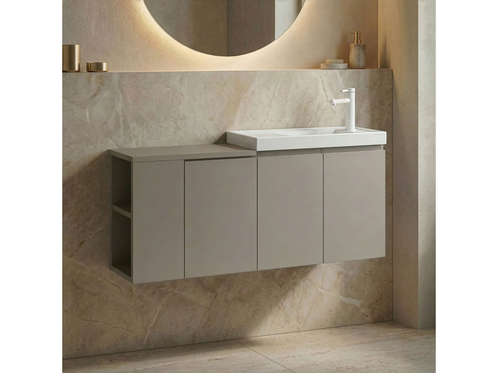 Mobile lavabo "Ferla 110" - 110 x 22 x 45 cm - Matte Mink