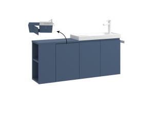 Mobile lavabo "Ferla 110" - 110 x 22 x 45 cm - Blu petrolio