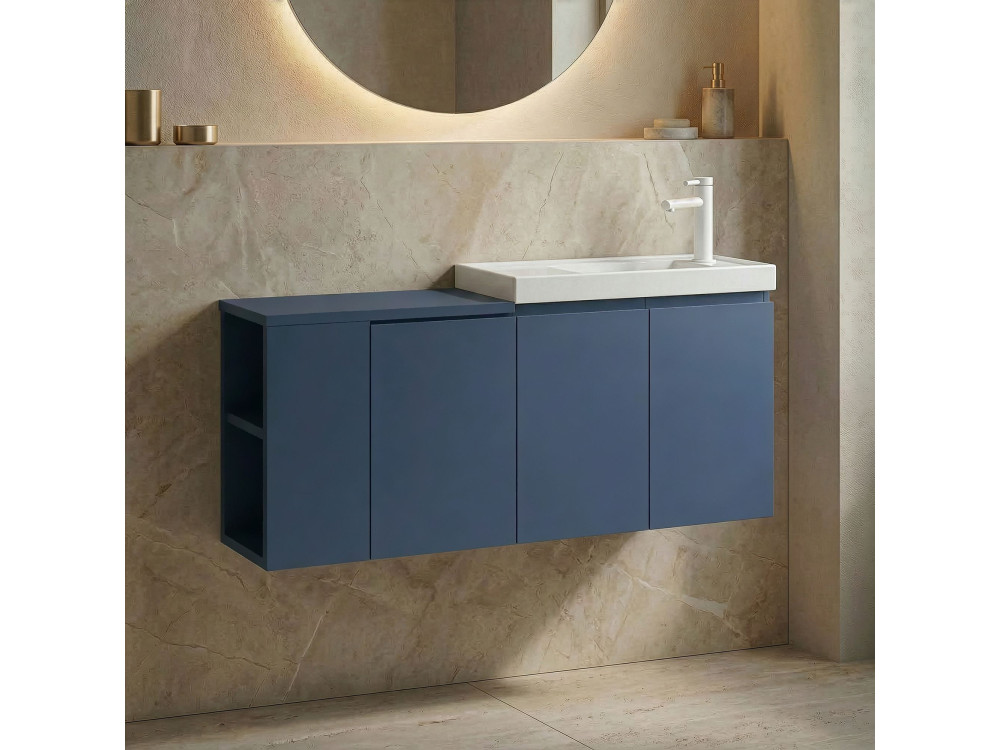 Mobile lavabo "Ferla 110" - 110 x 22 x 45 cm - Blu petrolio