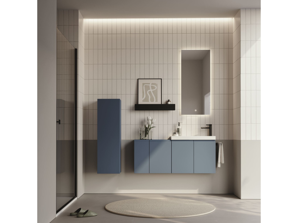 Mobile lavabo "Ferla 110" - 110 x 22 x 45 cm - Blu petrolio